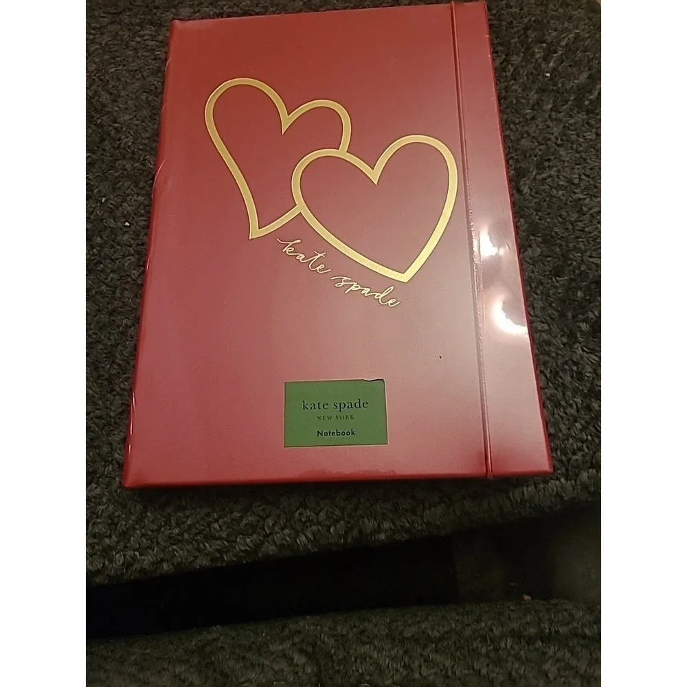 Kate Spade New York HEARTS TAKE NOTE NOTEBOOK 168 Lined Pages/Ribbon/Pocket